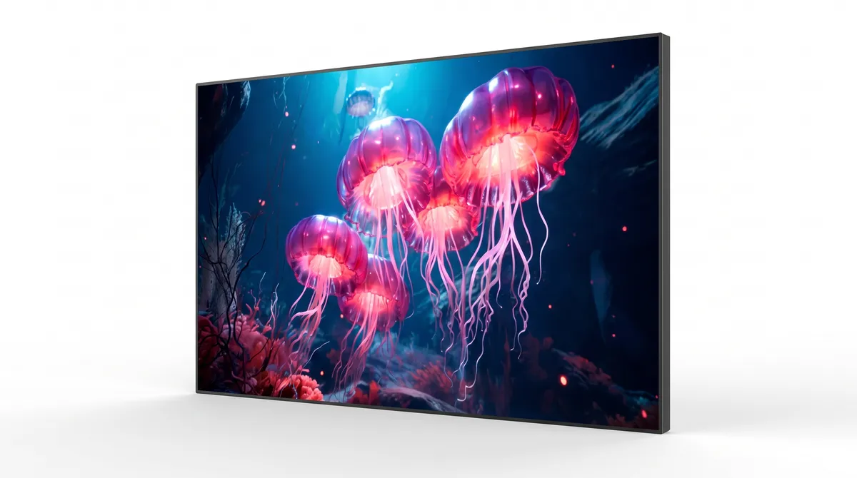 All-in-one LED display panel with full-color screen, studio product photo