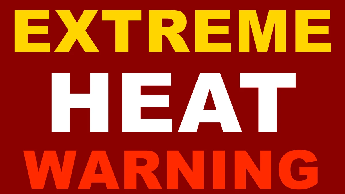 NWS extreme heat warning on a facility screen