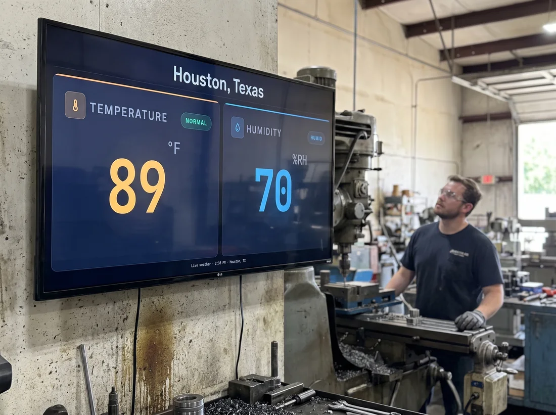 Live production data displayed on the factory floor