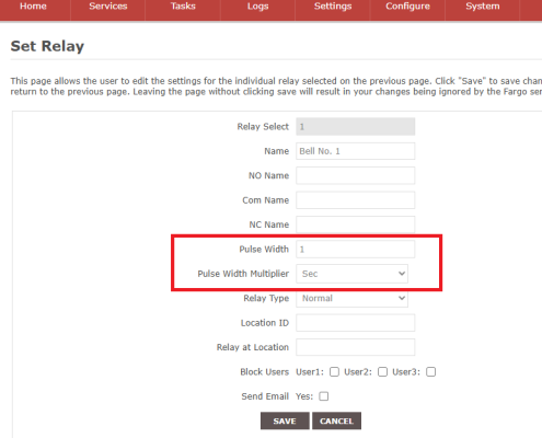 Step 1 Set Bell1 Duration to 1 Second